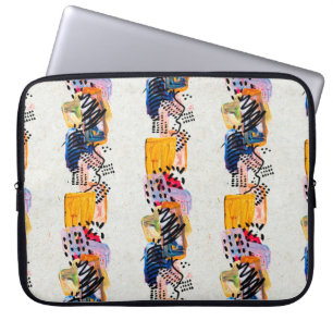 Housse Pour Ordinateur Portable Motif sans couture avec traits de peinture dessiné