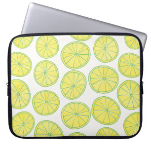 Housse Pour Ordinateur Portable Motif sans couture avec tranches de citron jaune s