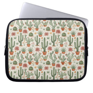 Housse Pour Ordinateur Portable Motif sans couture de cactus de désert succulent