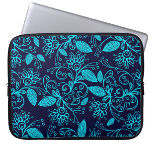 Housse Pour Ordinateur Portable Motif sans couture de couleur bleue abstraite sur