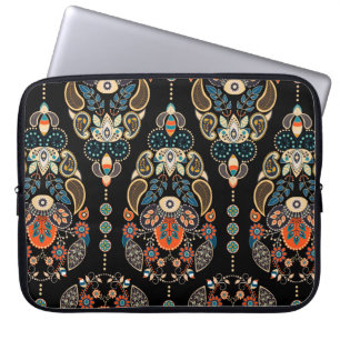 Housse Pour Ordinateur Portable Motif sans couture de Paisley. Arrière-plan sombre