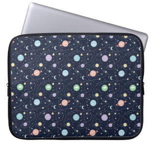 Housse Pour Ordinateur Portable Motif sans couture de planètes du système solaire
