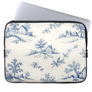 Housse Pour Ordinateur Portable Motif sans couture de toile de Jouy de campagne