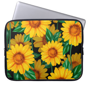 Housse Pour Ordinateur Portable Motif sans couture de tournesol. Arrière - plan ja