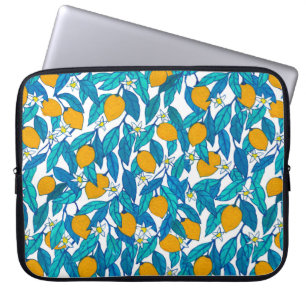 Housse Pour Ordinateur Portable Motif sans couture. Fleur de citron. Les fleurs so