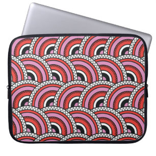 Housse Pour Ordinateur Portable Motif sans couture géométrique rétro