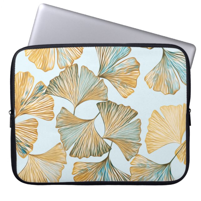 Housse Pour Ordinateur Portable Motif sans couture Gingko Feuille (Devant)