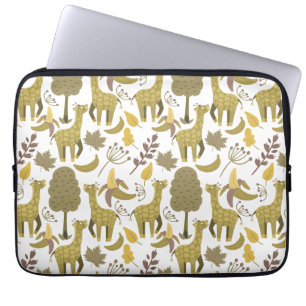 Housse Pour Ordinateur Portable Motif sans couture Giraffe jaune blanc arrière - p