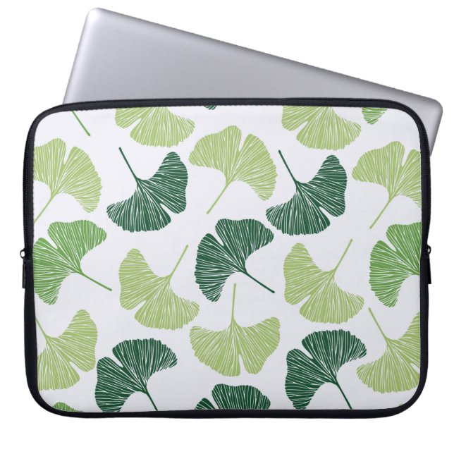 Housse Pour Ordinateur Portable Motif sans couture Green ginkgo biloba  (Devant)