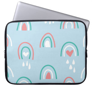 Housse Pour Ordinateur Portable Motif sans soudure à main de Bohême avec arc-en-ci