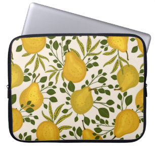 Housse Pour Ordinateur Portable Motif sans soudure Abstrait avec poires jaunes et
