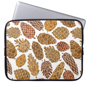 Housse Pour Ordinateur Portable Motif sans soudure cônes de pin