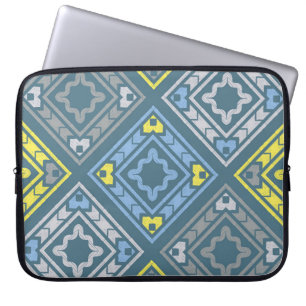 Housse Pour Ordinateur Portable Motif sans soudure. Motif folklorique. Géométrie v