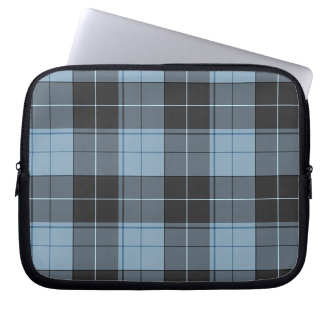 Housse Pour Ordinateur Portable Motif simple tartan bleu clair (Devant)