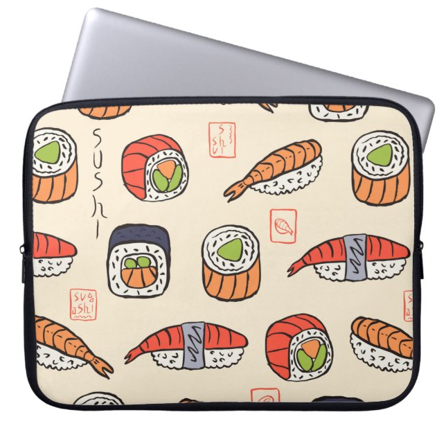Housse Pour Ordinateur Portable motif sushi transparent (Devant)