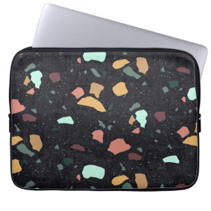 Housse Pour Ordinateur Portable Motif Terrazzo Noir