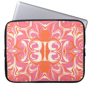Housse Pour Ordinateur Portable Motif torride en rose, orange et crème