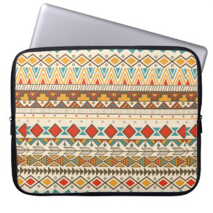 Housse Pour Ordinateur Portable Motif tribal aztèque en bandes, illustration vinta