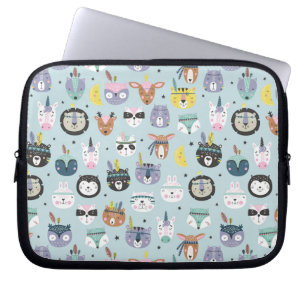 Housse Pour Ordinateur Portable Motif tribal mignon de visage