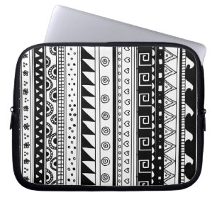 Housse Pour Ordinateur Portable Motif tribal noir et blanc