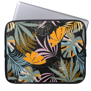 Housse Pour Ordinateur Portable Motif tropical transparent tendance avec feuilles 