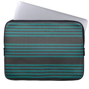 Housse Pour Ordinateur Portable motif turquoise et charbon de bois à cinq bandes