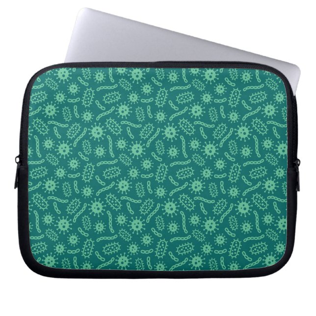 Housse Pour Ordinateur Portable Motif vert de microbes (Devant)
