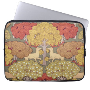 Housse Pour Ordinateur Portable Motif Vert Sauge Forêt Cerf Stag Vintage