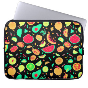 Housse Pour Ordinateur Portable Motif vibrant de fruits de néon