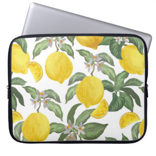 Housse Pour Ordinateur Portable Motif vintage au citron sans soudure. Retour de fr