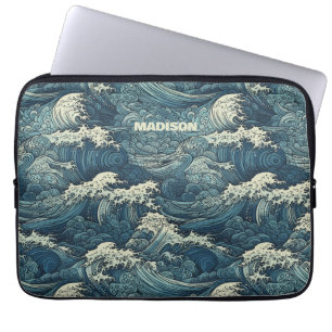 Housse Pour Ordinateur Portable Motif Waves de nom personnalisé