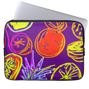 Housse Pour Ordinateur Portable Motifs de fruits tropicaux au néon