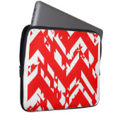 Housse Pour Ordinateur Portable Motifs de zigzag rouge et blanc (Devant droit)