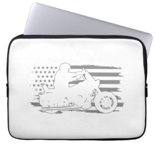 Housse Pour Ordinateur Portable Moto Patriotique Vintage American Flag Biker