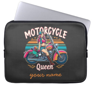 Housse Pour Ordinateur Portable Moto Queen Nice Biker Girl Cadeau Motorcycliste