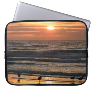 Housse Pour Ordinateur Portable Mouettes au bord de la mer au coucher du soleil