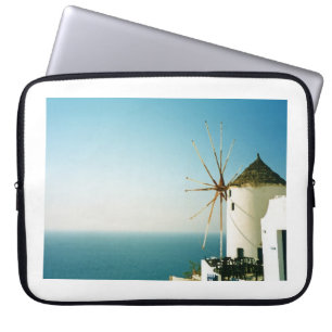 Housse Pour Ordinateur Portable Moulin à vent de Santorin, Grèce