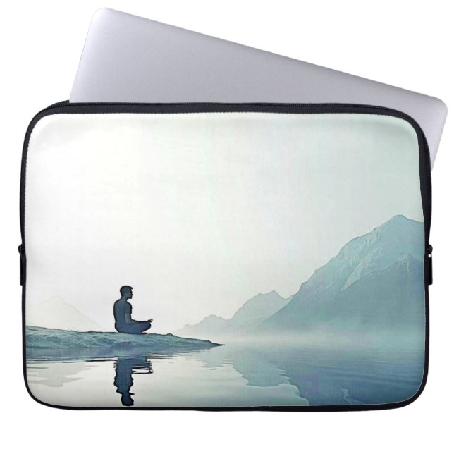 Housse Pour Ordinateur Portable Mountain Zen Conception pacifique de méditation (Devant)