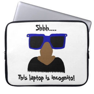 Housse Pour Ordinateur Portable Moustache Incognito & Tissus de lunettes