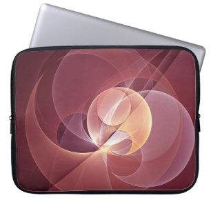 Housse Pour Ordinateur Portable Mouvement Vin Moderne Abstrait Rouge Rose Fractal