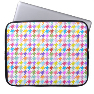 Housse Pour Ordinateur Portable Multicolor Houndstooth+Motif blanc