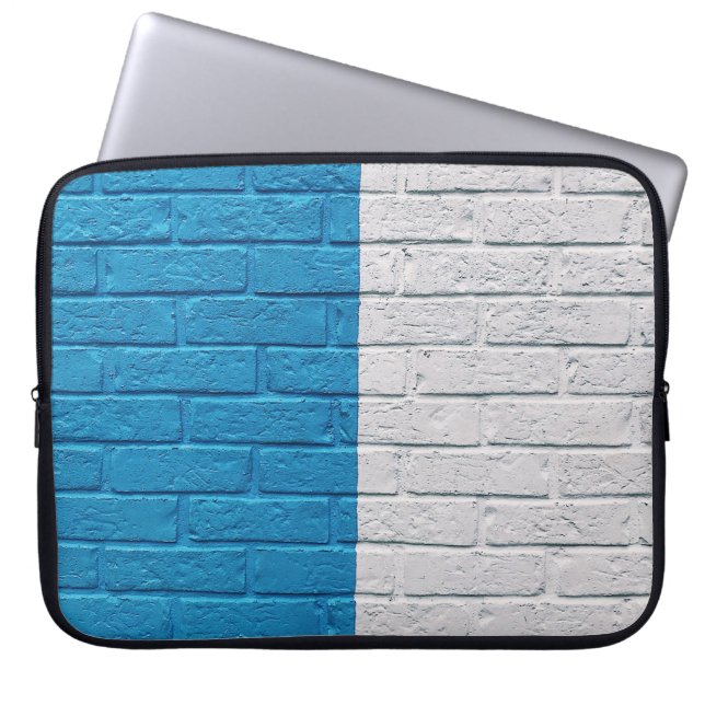 Housse Pour Ordinateur Portable Mur peint en bleu et blanc (Devant)