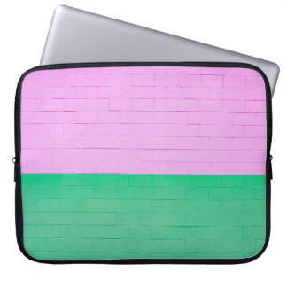 HOUSSE POUR ORDINATEUR PORTABLE MUR PEINT ROSE ET VERT