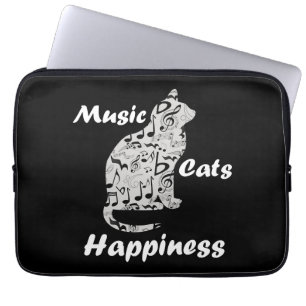Housse Pour Ordinateur Portable Musique et chats est une citation du bonheur