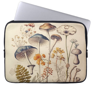 Housse Pour Ordinateur Portable Naturaliste de champignons vintages