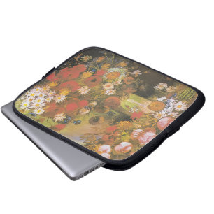 Housse Pour Ordinateur Portable Nature morte florale de Van Gogh Coquelicots et ro
