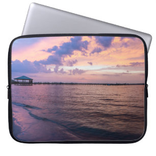 Housse Pour Ordinateur Portable Navarre Beach Magie Heure Coucher de soleil violet