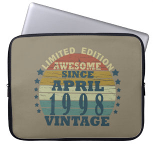 Housse Pour Ordinateur Portable Né en avril 1998 anniversaire vintage