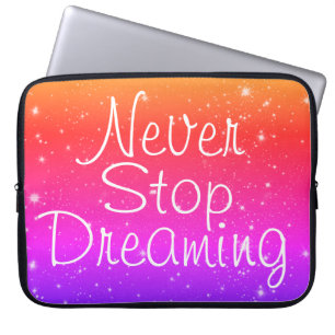 Housse Pour Ordinateur Portable Ne jamais cesser de rêver Rainbow Stars