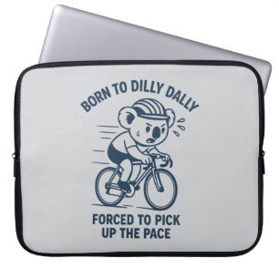 Housse Pour Ordinateur Portable Né pour lambiner à vélo koala pour accélérer